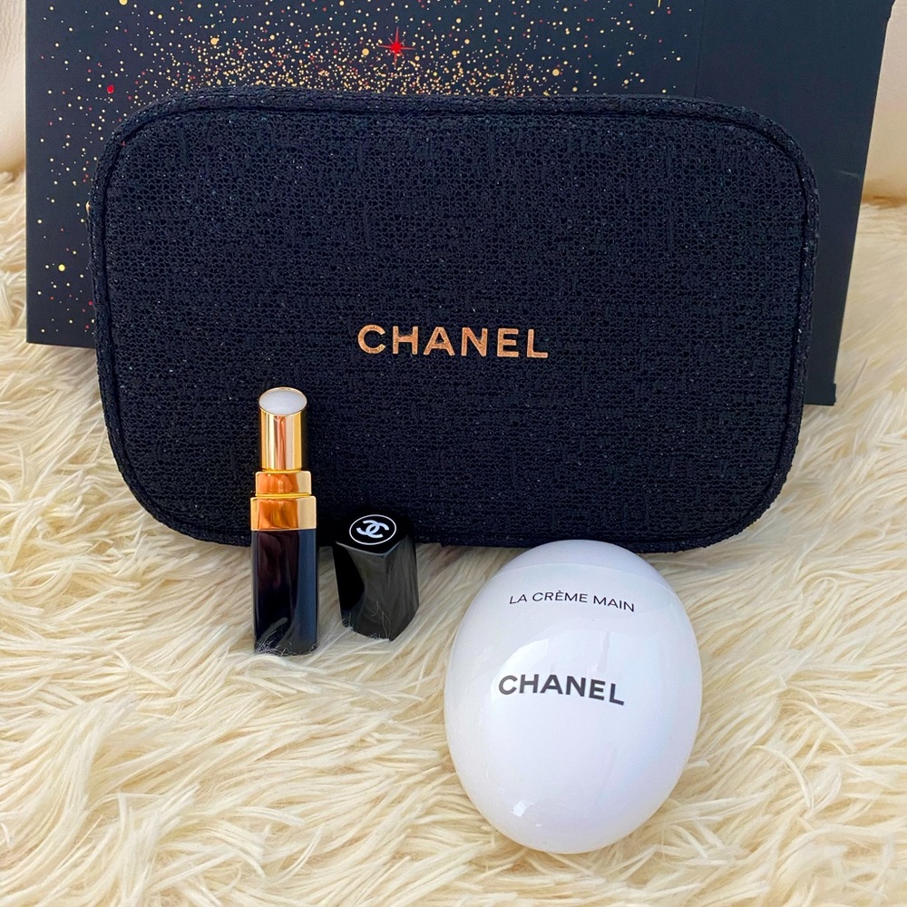 Authentic Brand new Chanel make up bag and hand cream and lipstick